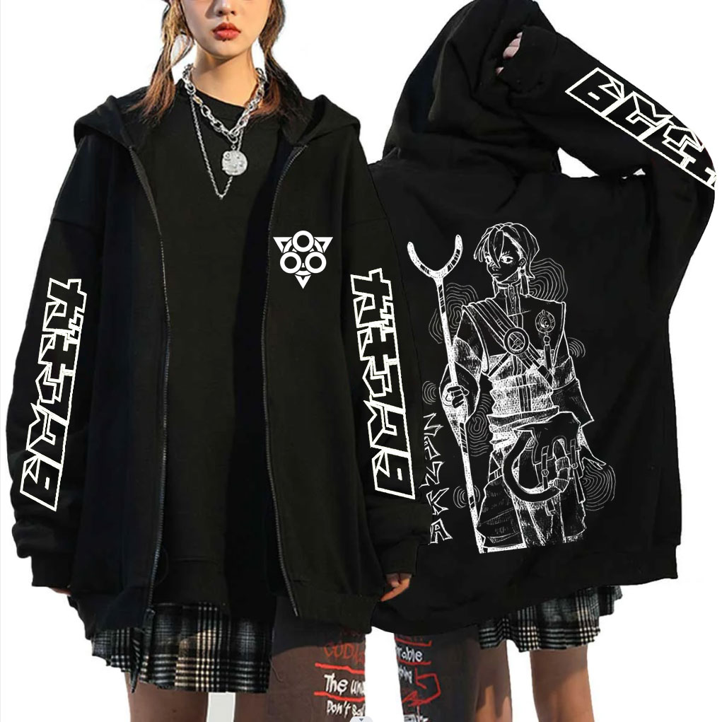 Anime Merch Hoodie - เสื้อฮู้ดซิปอนิเมะ Gachiakuta Zanka สำหรับผู้ชายและผู้หญิง คอสเพลย์สไตล์ฮาราจูกุ เสื้อแจ็คเก็ตซิปแบบโอเวอร์ไซส์ลายการ์ตูน
