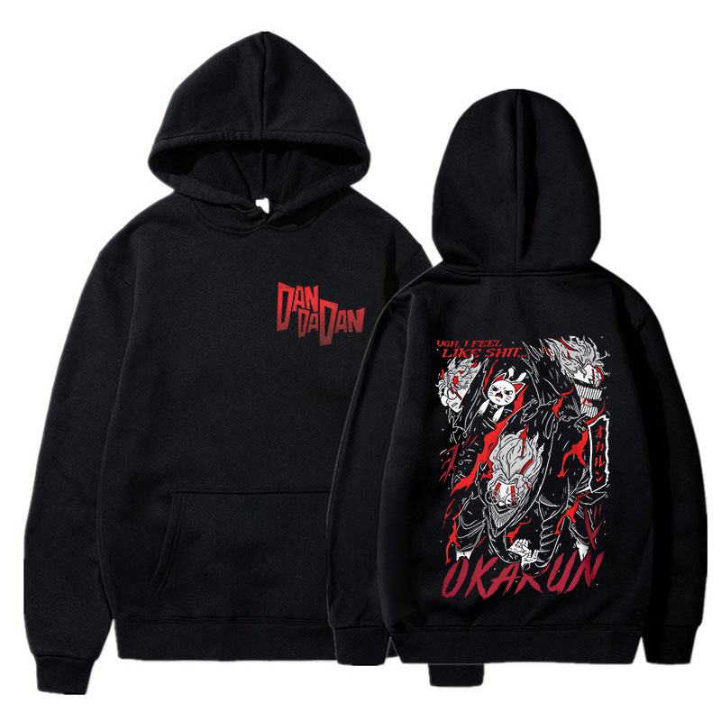 Anime Merch Hoodie - เสื้อฮู้ดลายการ์ตูน Dandadan Ayase Momo Okarun สไตล์วินเทจ