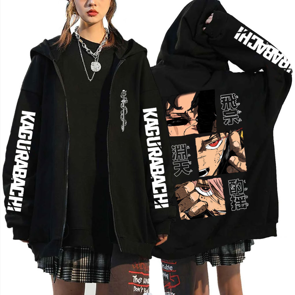 Anime Merch Hoodie - เสื้อฮู้ดซิป คากราบะจิ ชิฮิโระ โรคุฮิระ จากอนิเมะญี่ปุ่น สำหรับผู้ชายและผู้หญิง