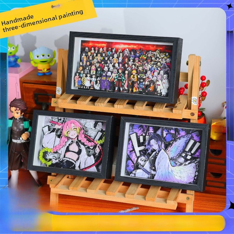 Anime Merchandise Figure - สินค้าอนิเมะดาบพิฆาตอสูร การ์ตูนน่ารัก ชุดครอบครัว ของตกแต่งโต๊ะทำงานเด็กชายและเด็กหญิง ฟิกเกอร์ ภาพ