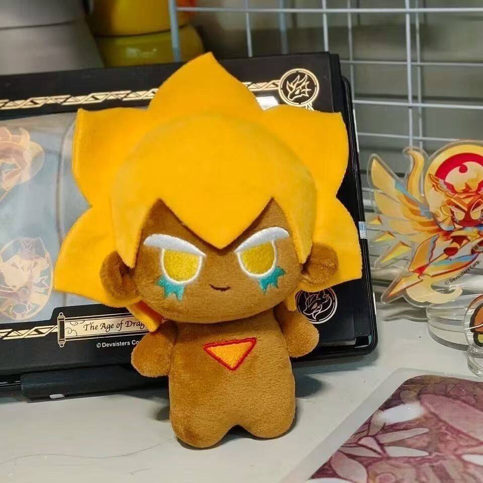 Anime Merchandise Figure - ตุ๊กตาคุกกี้รันคิงดอม ขนาด 10 ซม. ตุ๊กตาอนิเมะรูปคุกกี้ชีสสีทอง ของเล่นตุ๊กตาผ้ากำมะหยี่